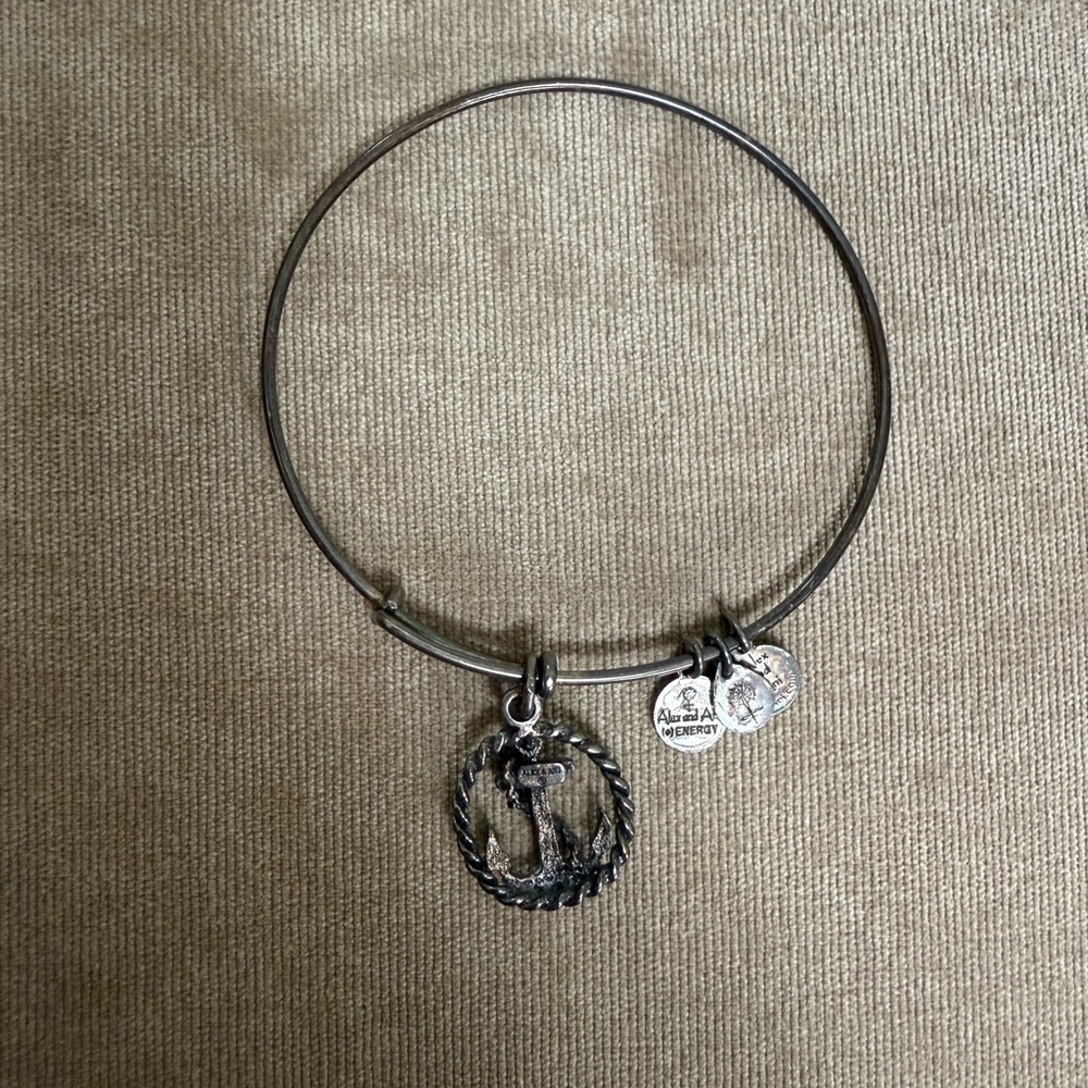 Alex and Ani Silver Anchor Charm Bracelet